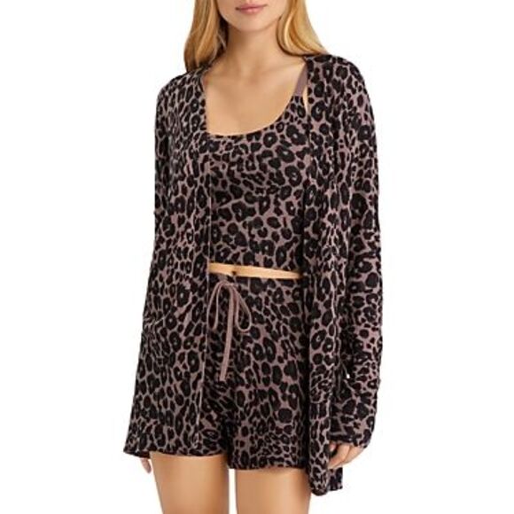 Sanctuary Essential Animal-Print Cardigan In Classy Mink XL - Picture 1 of 3